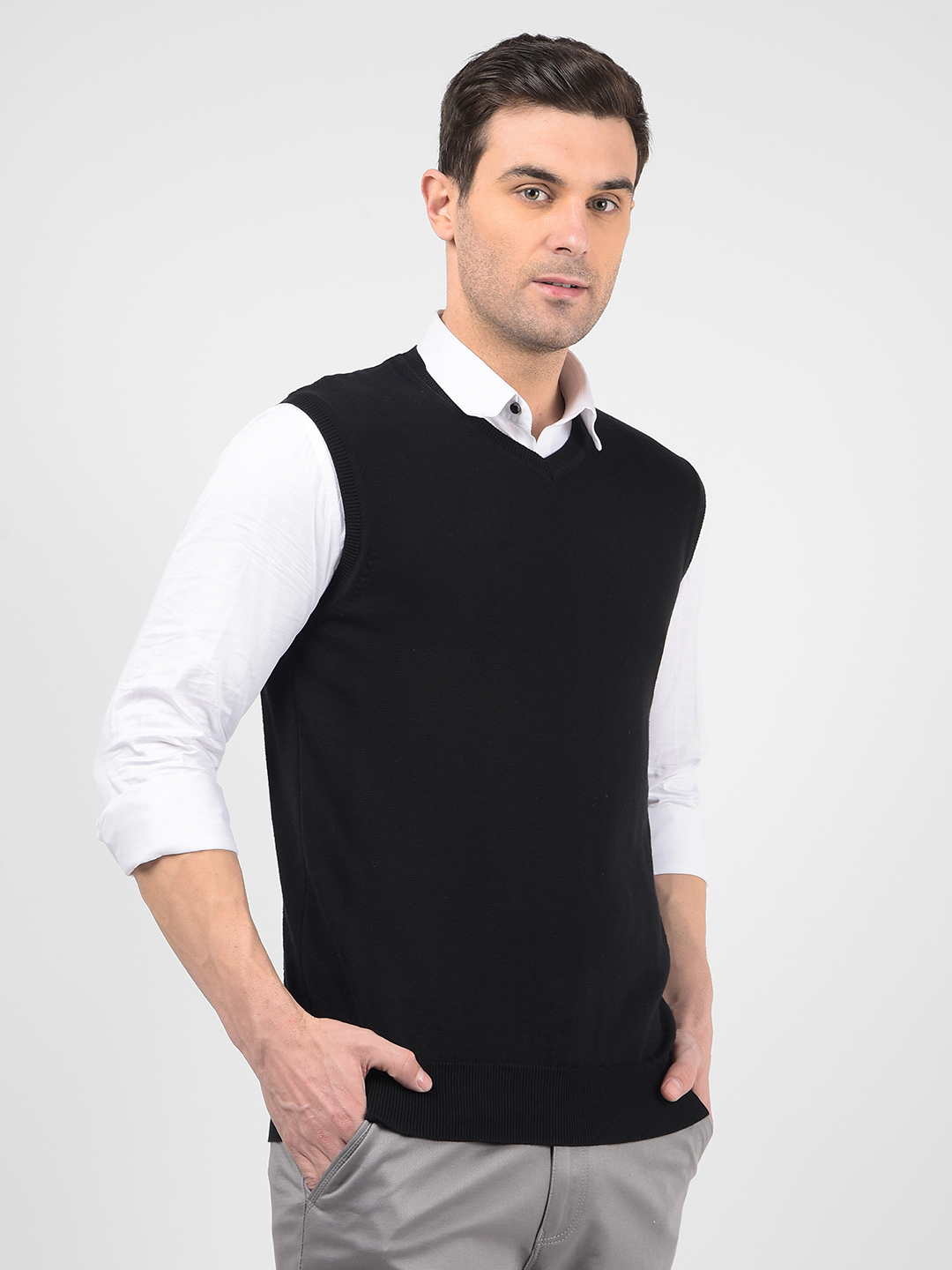 Numero Uno Men Solid Black Sweater